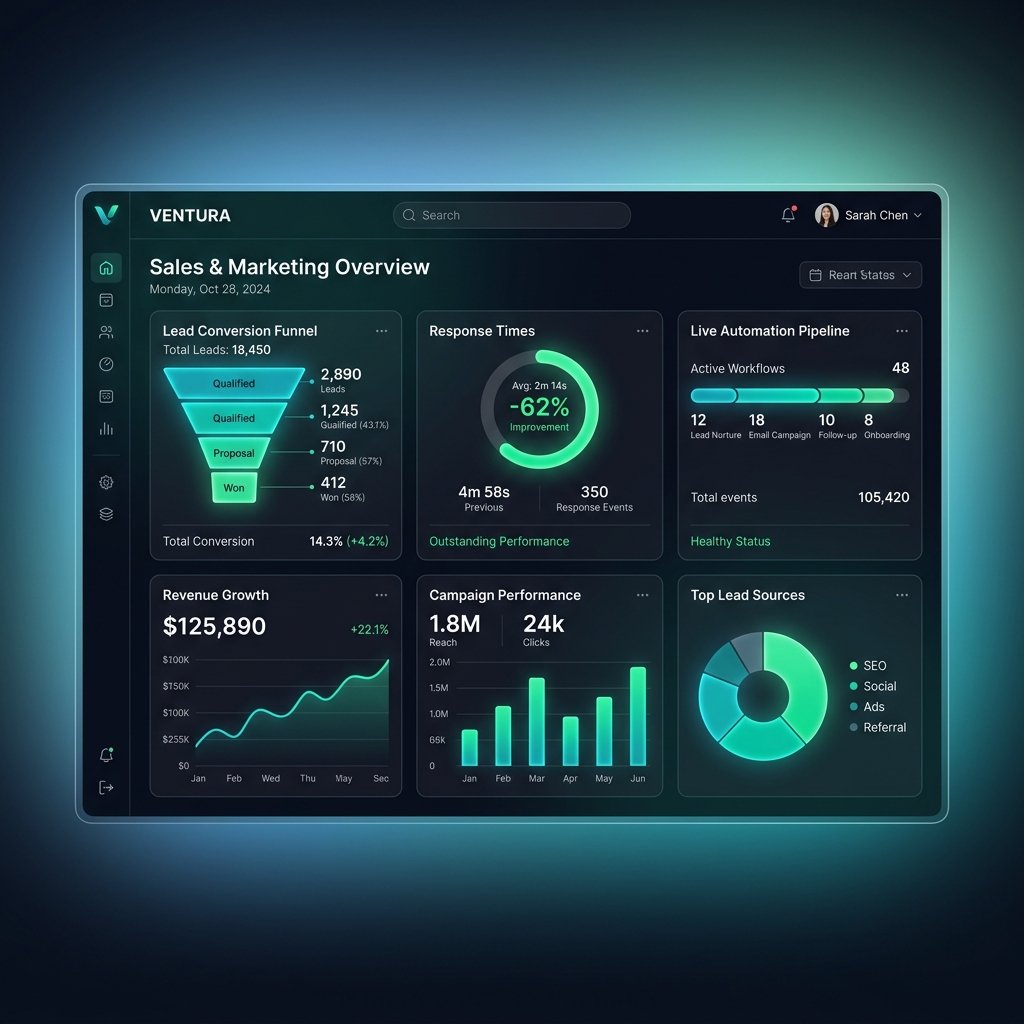 Finchbyte Growth Command Center - Sales and Marketing Automation Dashboard